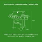 Master Cook Connoisseur 600 6 Burner Gas BBQ