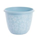 14" BLUE Floral Serenity Plant Pot