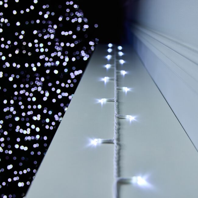 200 BRIGHT WHITE Led Lights W/ White Cable