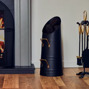 Silverflame Coal Hod Black with Brass Handles