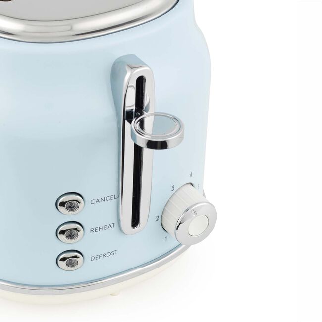 SALTER RETRO BLUE CURVED BODY 2 Slice Toaster
