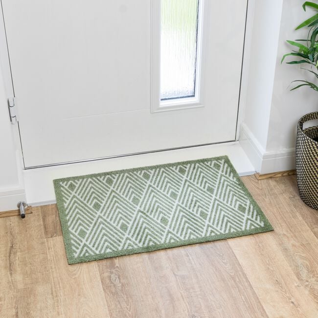JVL Geo Green Mega Door Mat 50cm x 75cm