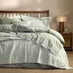 YARD HEBDEN STRIPE EUCALYPTUS/BAY GREEN 150x200cm Bedspread 