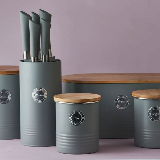 Typhoon Living Grey 5 Piece Knife Block Set