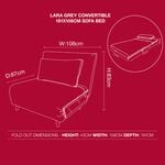 Lara Grey Convertible 191x108cm Sofa Bed