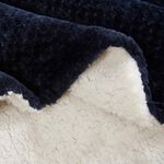 Nicole Day Waffle Sherpa Throw 130x170cm - Navy