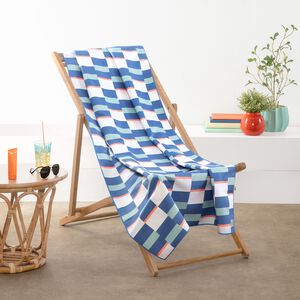 Printed Checkerboard Microfibre Beach Towel