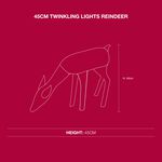 45cm Reindeer Silhouette with Twinkling Lights