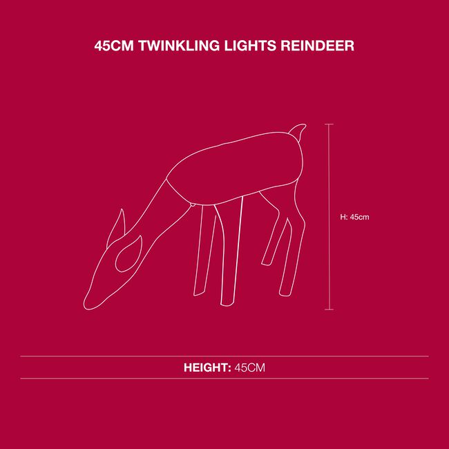45cm Reindeer Silhouette with Twinkling Lights