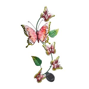 Solar Butterfly Vine Wall Light Art