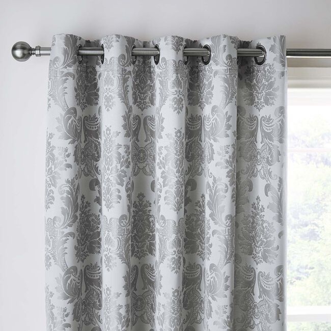 CATHERINE LANSFIELD DAMASK JACQUARD SILVER 66X90 Curtains