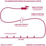 720 WHITE Icicle Led Snowing Light