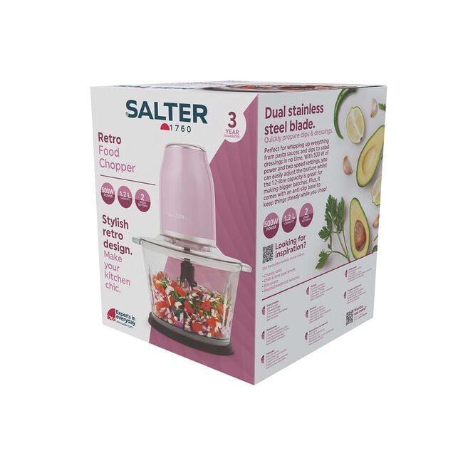 SALTER RETRO PINK Glass Chopper