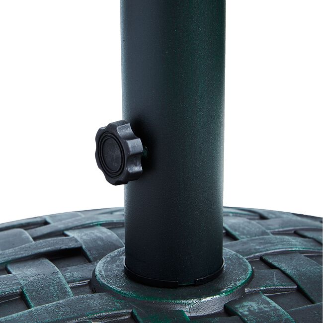 Round Black Green Brushed Parasol Base 12.5kg