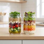 Melii Fluted 473ml Overnight Oats Glass Jars