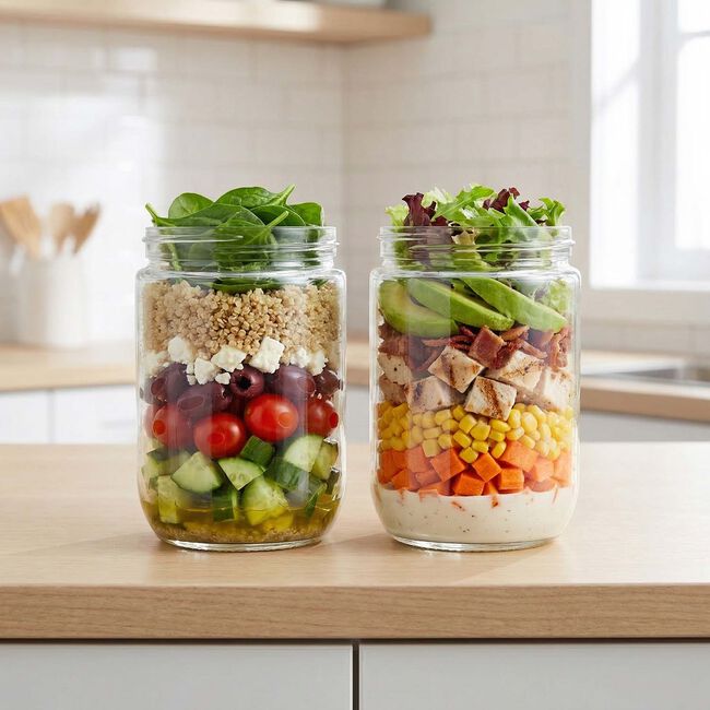 Melii Fluted 473ml Overnight Oats Glass Jars