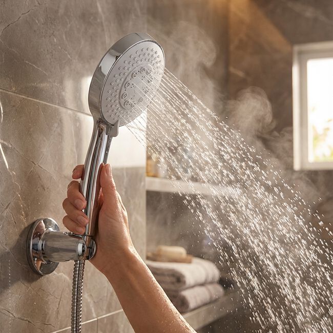 DE VIELLE 5 FUNCTION Chrome Jet Shower Head 