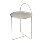 Beige Metal Side Table