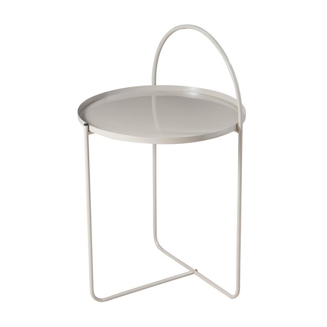 Beige Metal Side Table
