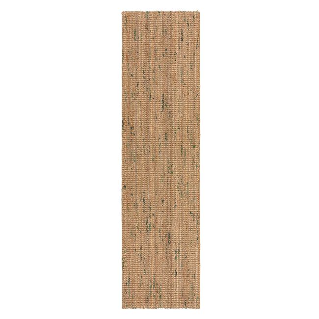 JUTE BOUCLE NATURAL/GREEN 60X230cm Runner
