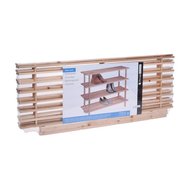 Shoe Rack 4 Layer Fir Wood 