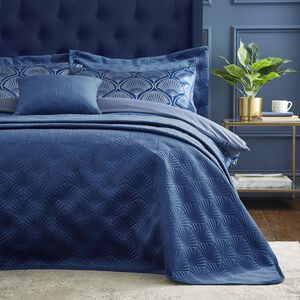 CATHERINE LANSFIELD ART DECO PEARL NAVY 200x220 Bedspread