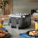 RUSSELL HOBBS BRONTE BLACK 4 Slice Toaster