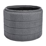 BOUCLE GREY FOLDING STORAGE Ottoman with Table
