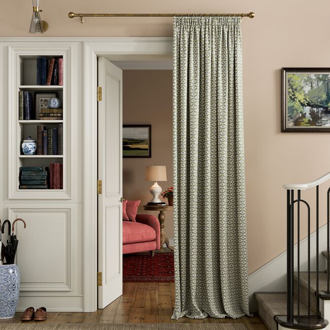 JOULES  FLORAL FOULARD LINED Curtains 66x54 Creme/Multi