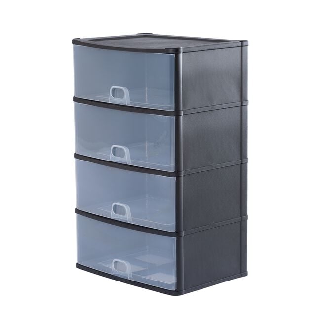 Wham Deep Black 4 Drawer Organiser