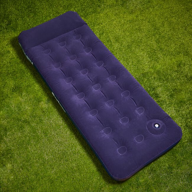 Easy Inflate Flocked Single Air Mattress