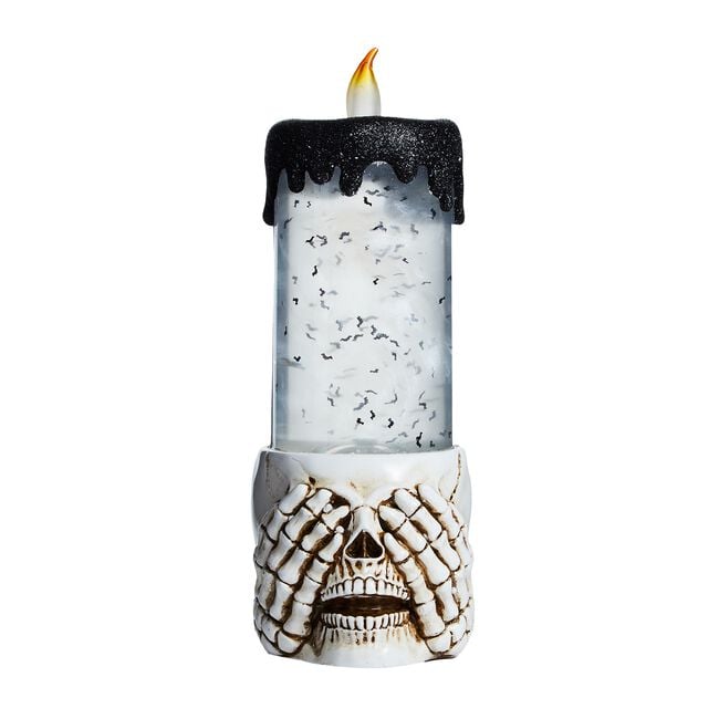 Swirling Glitter Skeleton Candle