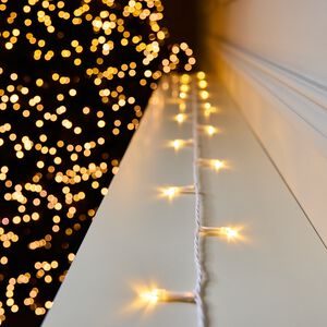 200 WARM WHITE Led Lights W/ White Cable