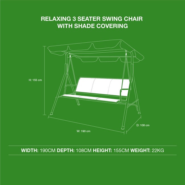 Relaxing 3 Seater Swing Chair