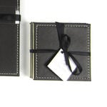 Reversible Leather Plain Coasters - Choc & Cream