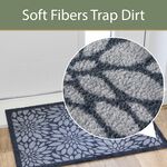 JVL Flowers Black/Grey Mega Mat 50cm x 75cm