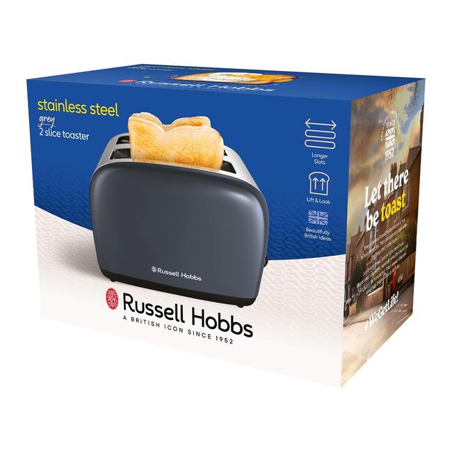 Russell Hobbs Colour Plus Grey 2 Slice Toaster