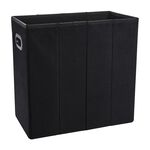 FOLDING SLIM BLACK STORAGE Ottoman