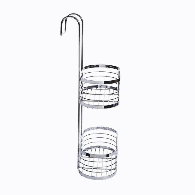 CAUSEWAY BAY TWO TIER OVAL Chrome Hanging Shower Caddy
