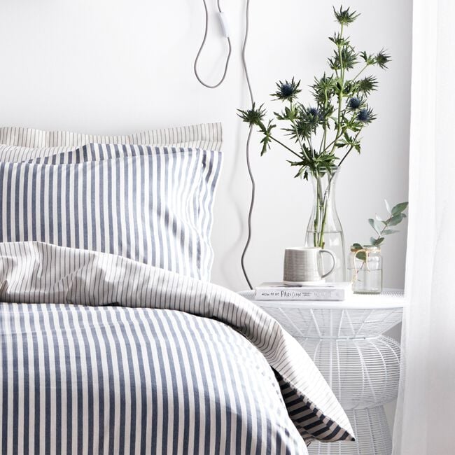 SINGLE DUVET COVER Herbden Navy/Grey