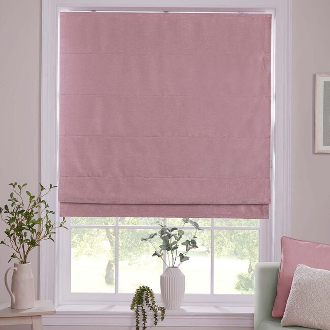 BLACKOUT & THERMAL TEXTURED ROSE 90X140cm Roman Blind