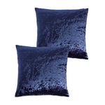Velvet Crush Cushion Cover 2 Pack 45x45cm - Navy