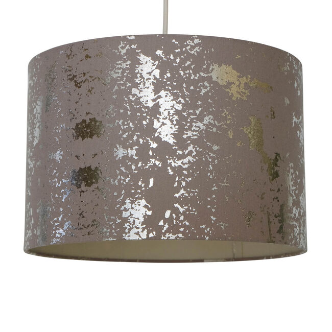 Silver Foil Effect Linen Light Shade
