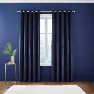 CATHERINE LANSFIELD KINGSLEY MATT VELVET NAVY 66X90 Curtains