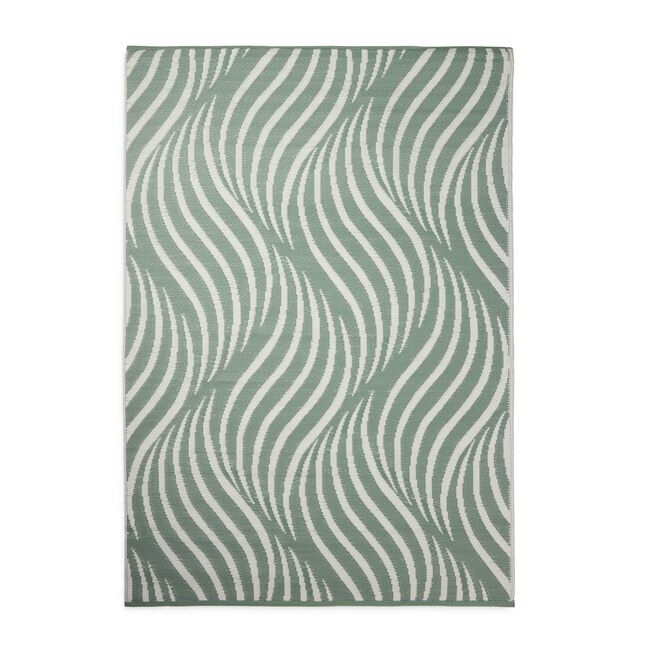 Swirls Green 150cm x 210cm Outdoor Rug - Green