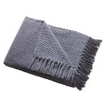 DRIFT HOME HAYDEN 100% RECYCLED COTTON CHARCOAL 130x180cm Throw
