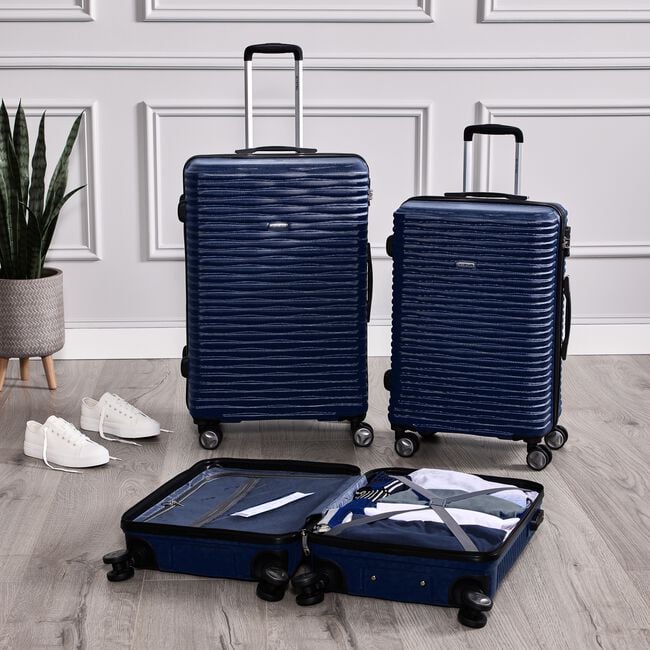 LARGE Lightweight Hardshell Luggage - Navy Blue