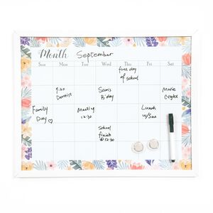Magnetic Dry Erase Calendar Board Floral