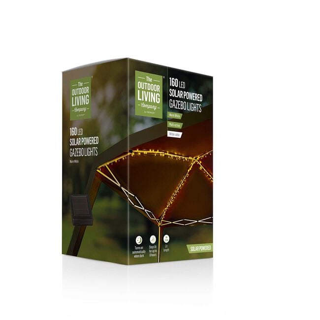 160 Led Solar Warm White Gazebo Lights