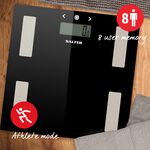 Salter BMI Analyser Black Glass Bathroom Scales
